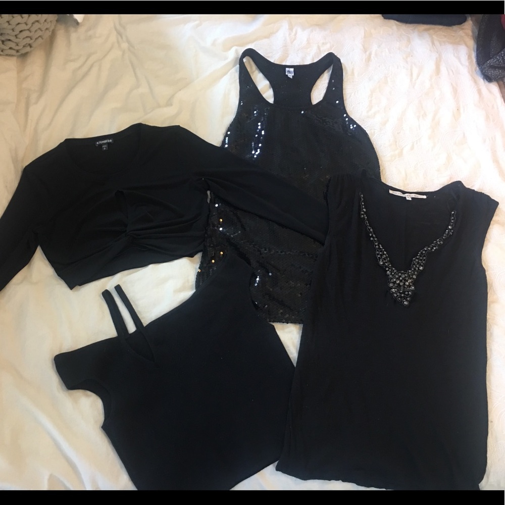 Black, glamorous going out shirts (4)